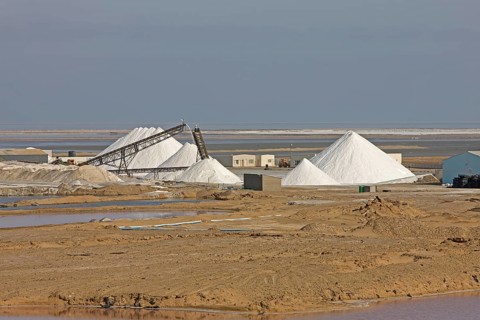 Salt flats near Walvis Bay in Namibia