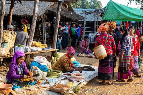 Tribal women shopping at the Market