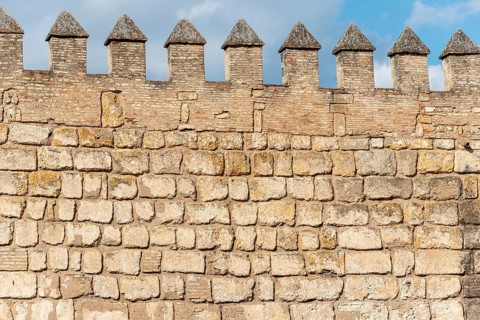 Wall with battlements
