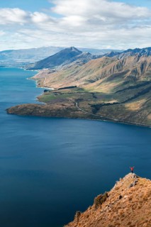 Guy on a mountain at Lake Hawea