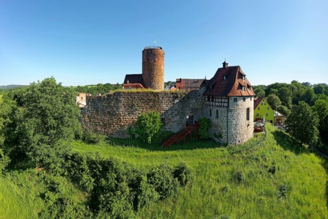 Castle ruin with fortified defence tower