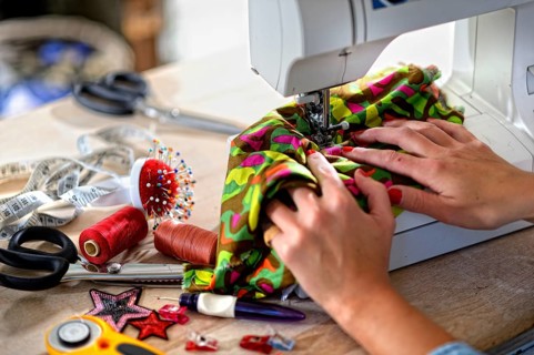 Dressmaker at the sewing machine