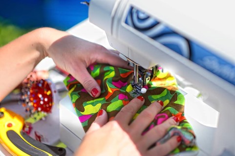 Dressmaker at the sewing machine
