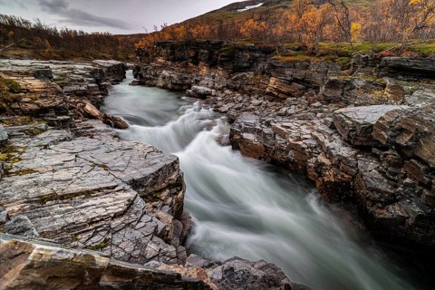 Abiskojakka canyon and river