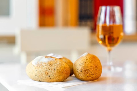 Delicious cod fish cake stuffed with cheese served in Porto