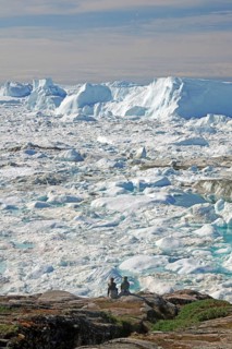 View over icebergs