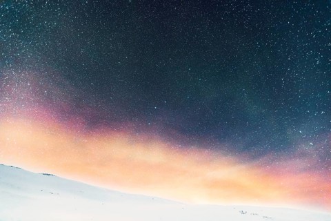 Starry sky with northern lights
