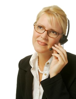 A beautiful friendly secretary/telephone operator