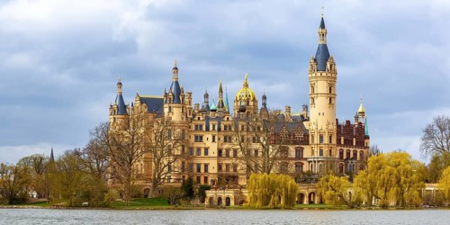 Schwerin Castle Landtag Government Parliament Mecklenburg-Vorpommern Panorama in Schwerin