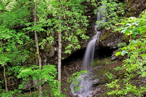 Small waterfall after heavy rain in Schwarzwassertal