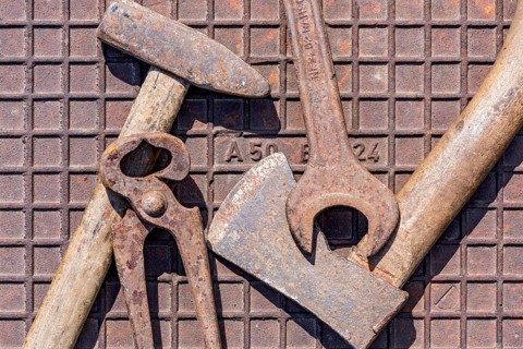 Old tool with hammer