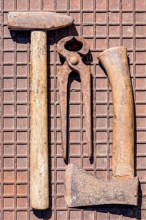 Old tool with hammer