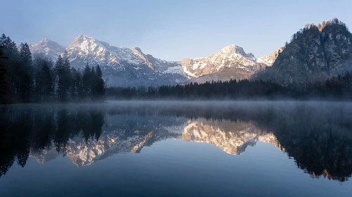 Alpine lake with reflection