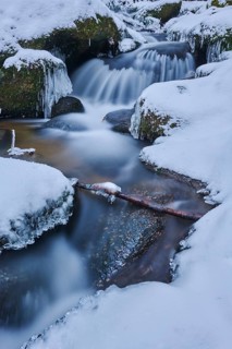 Wild river Hoellbach in winter