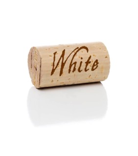 White branded wine cork isolated on a white background