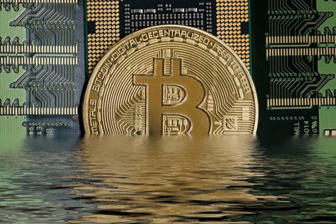 Cryptocurrency Bitcoin half under water