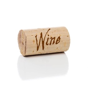 Wine branded cork isolated on a white background