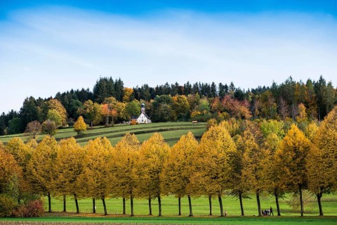 View of the Giersberg with chapell Giersbergkapelle Mariae Geburt