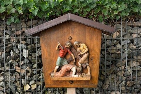 Wayside shrine at the baroque catholic pilgrimage church Maria pear tree