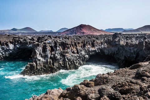 Los Hervideros lava rock coastline