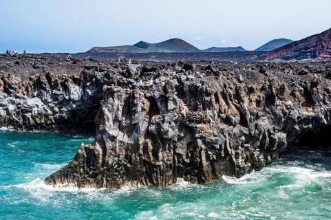 Los Hervideros lava rock coastline