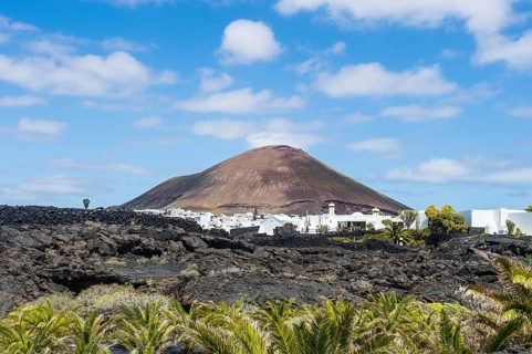 Volcanic cone over the wineyards of Lanzarote