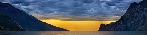 Lake Garda north shore at sunset