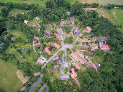 The Rundlingsdorf Luebeln (drone photo) is one of the 19 Rundlings villages that have applied to become a UNESCO World Heritage Site. Luebeln