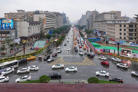 View of the roundabout around the Bell Tower