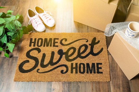 Home sweet home welcome mat