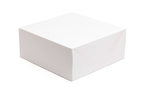 Blank white box isolated on a white background ready for your own graphics