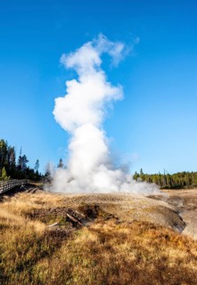 Steaming hot spring