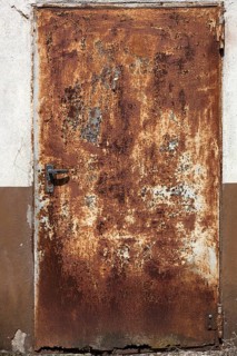 Rusty cow barn door