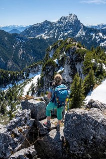 Hiker on the summit of Breitenstein