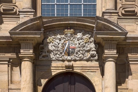 Coat of arms of Prince-Bishop Marquard Sebastian Schenk von Stauffenberg