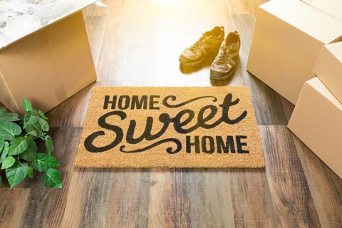 Home sweet home welcome mat