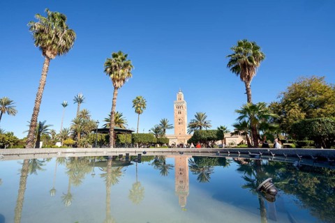 Koutoubia mosque from 12th century in old town of Marrakech