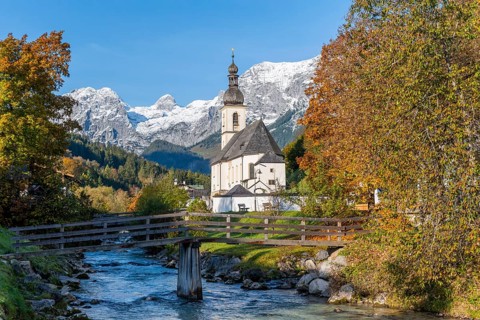 Parish church St. Sebastian with Ramsauer Ache