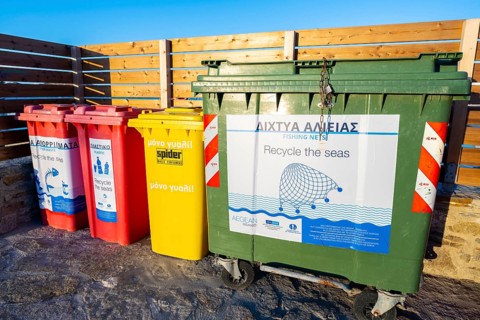 Bins on the beach