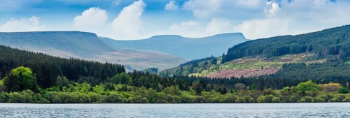 Panorama on Pen y Fan from Pontsticill Reservoir