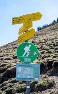 Signpost in the mountains