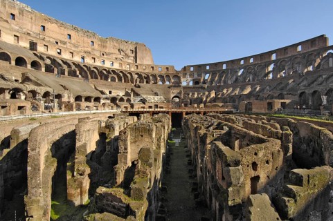 Exposed substructure of arena in Colosseum