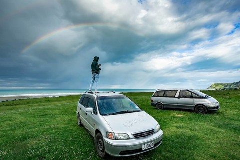 Rainbow at beach