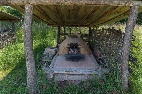 Historic outdoor clay oven
