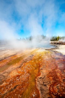 Orange and red mineral deposits