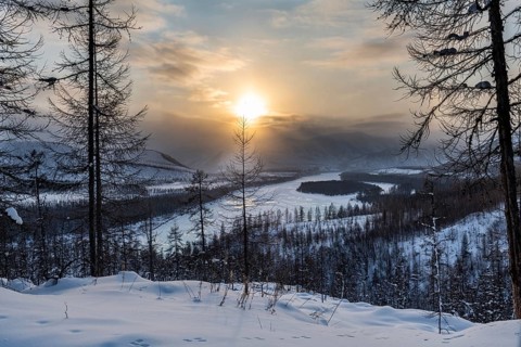 Sunset over the Suntar-Khayata mountain Range