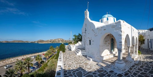 Blue and White Greek Orthodox Church Agios Nikolaos
