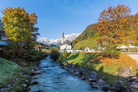 Parish church St. Sebastian with Ramsauer Ache