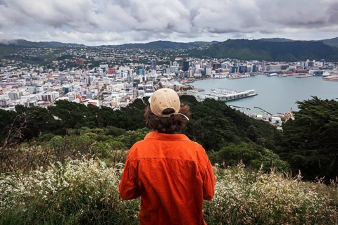 Guy infront of Wellington City