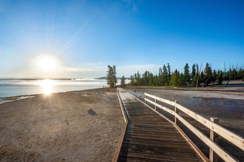 Boardwalk at the West Thumb of Yellowstone Lake